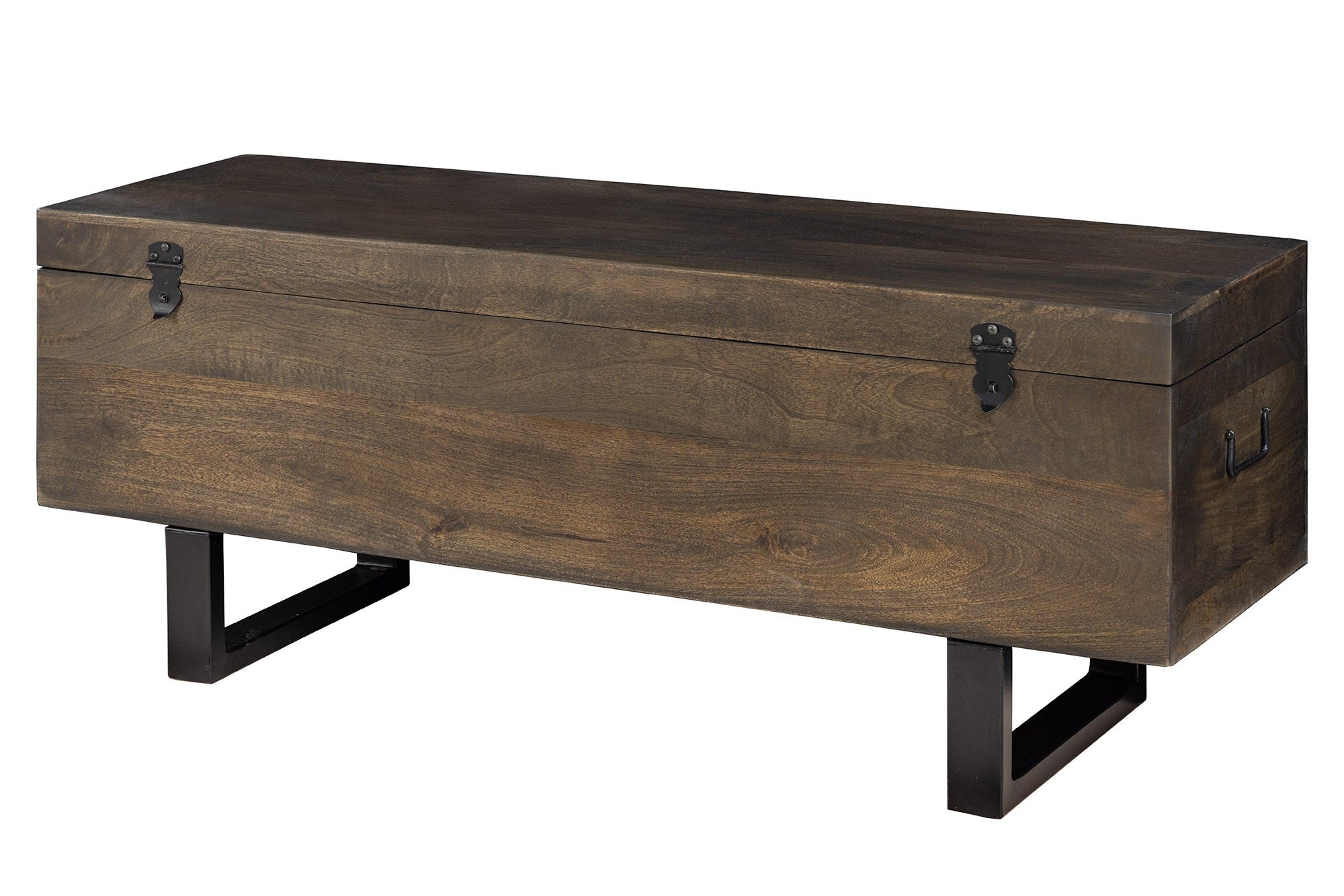 Invicta Interior Bank met opbergruimte FACTORY LOFT 115cm mangohout taupebruin - 46414