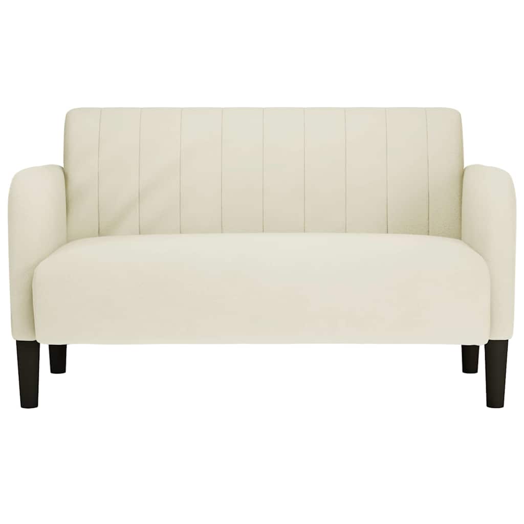 vidaXL Loveseat bank 109 cm fluweel crèmekleurig