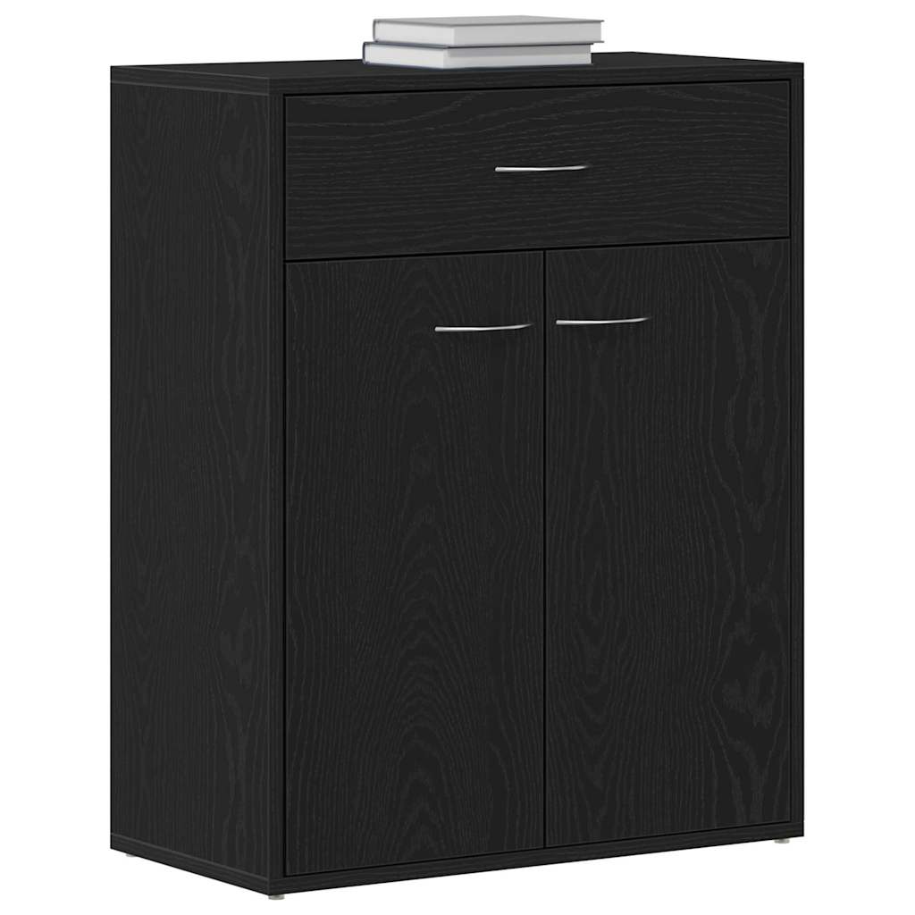 vidaXL Dressoir Zwart Eiken 60x30x75 cm Geengineerd Hout