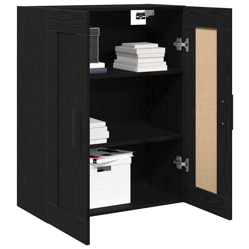 vidaXL Kast wandgemonteerd 69,5x34x90 cm bewerkt hout zwart eikenkleur