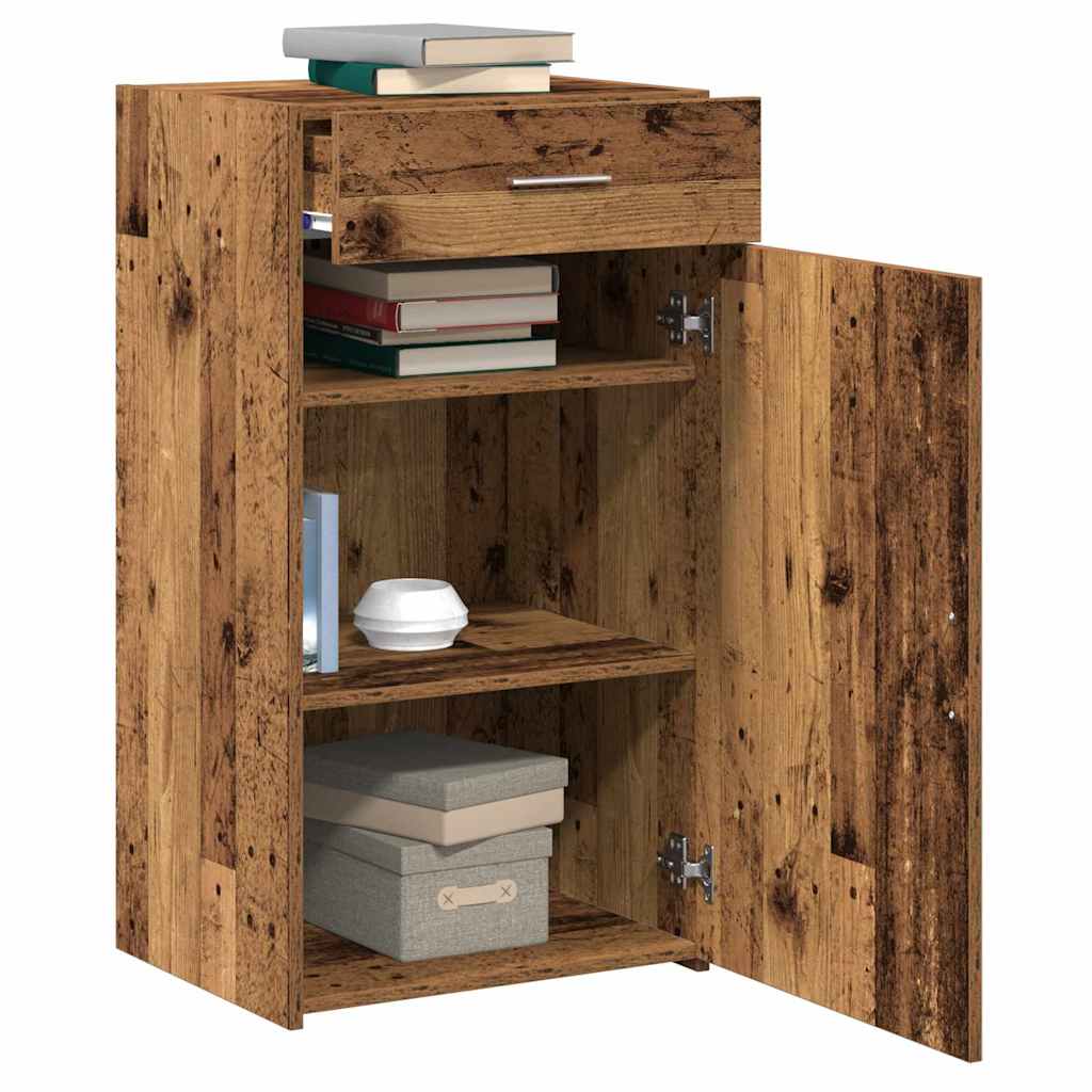 vidaXL Dressoir 30x42,5x93 cm bewerkt hout oud houtkleurig