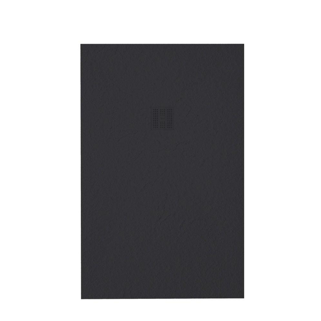 Zeza Grade douchevloer - 100x100cm - antislip - antibacterieel - mineraalmarmer - vierkant - mat zwart 400000000000019761