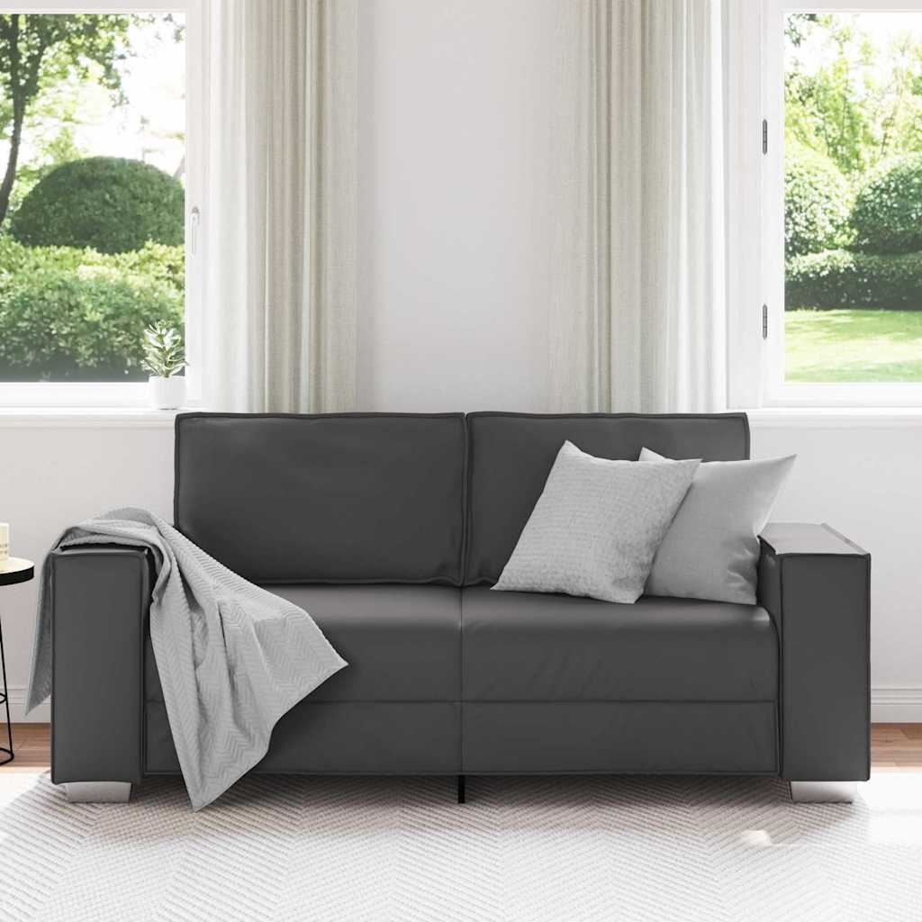vidaXL Loveseat 140 cm kunstleer grijs