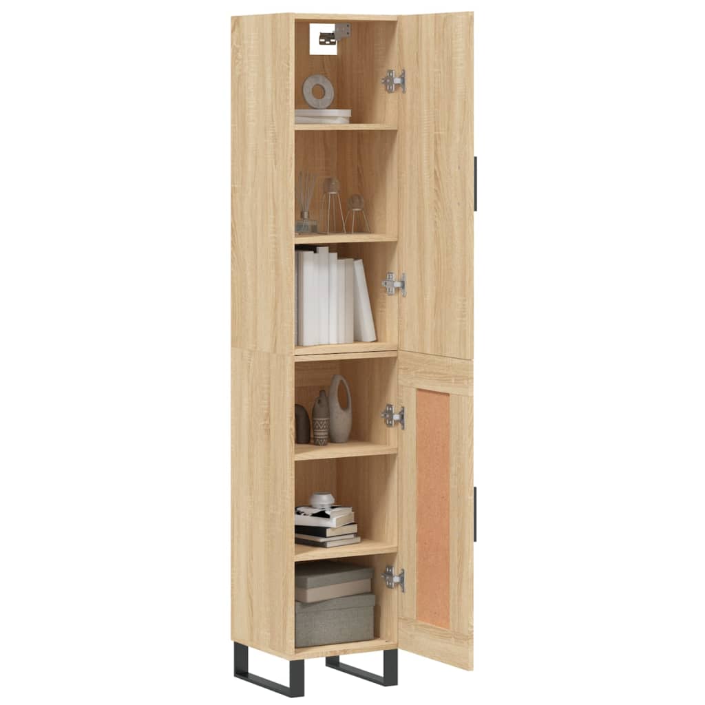 vidaXL Hoge kast 34,5x34x180 cm bewerkt hout sonoma eikenkleurig