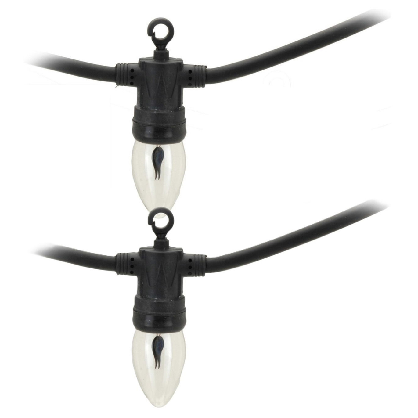 Merkloos Vlamverlichting - 2x - 10 led lampjes - warm wit - 150 cm - lichtsnoer - vlammen lichtjes -