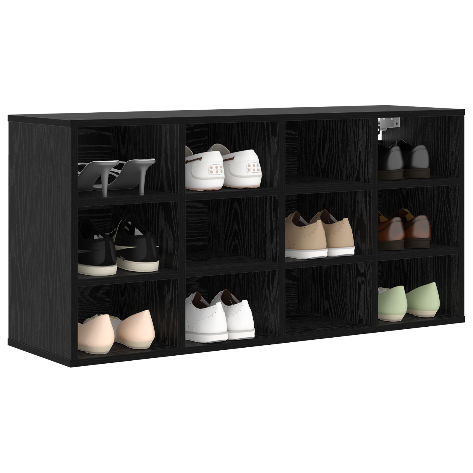 vidaXL Schoenenkast Zwart eiken 103 x 30 x 51 cm Bewerkt hout