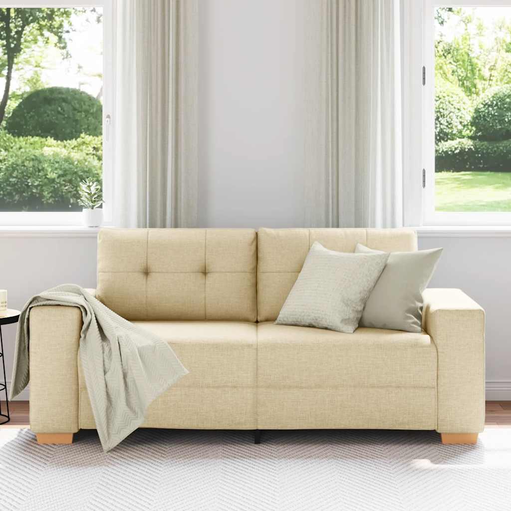 vidaXL Loveseat Bank Crème 140 cm Stof
