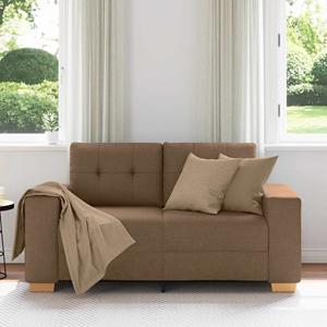 vidaXL Loveseat Bank Bruin 120 cm Stof