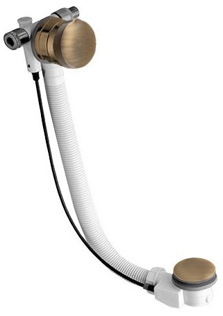 Polysan badafvoer met vulfunctie en overloop 97.5cm brons