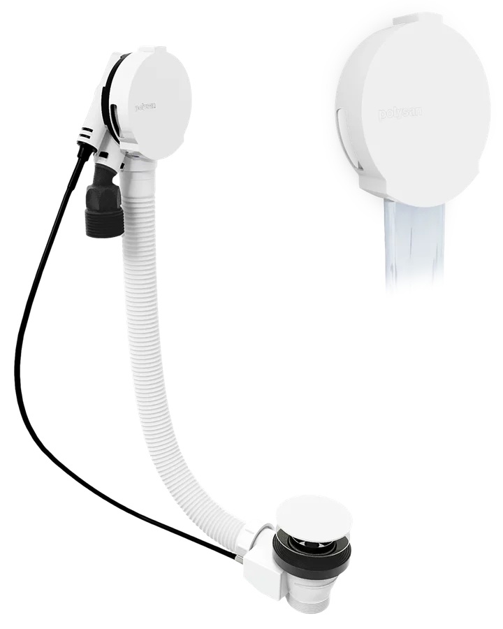 Polysan badafvoer met vulfunctie 80cm wit