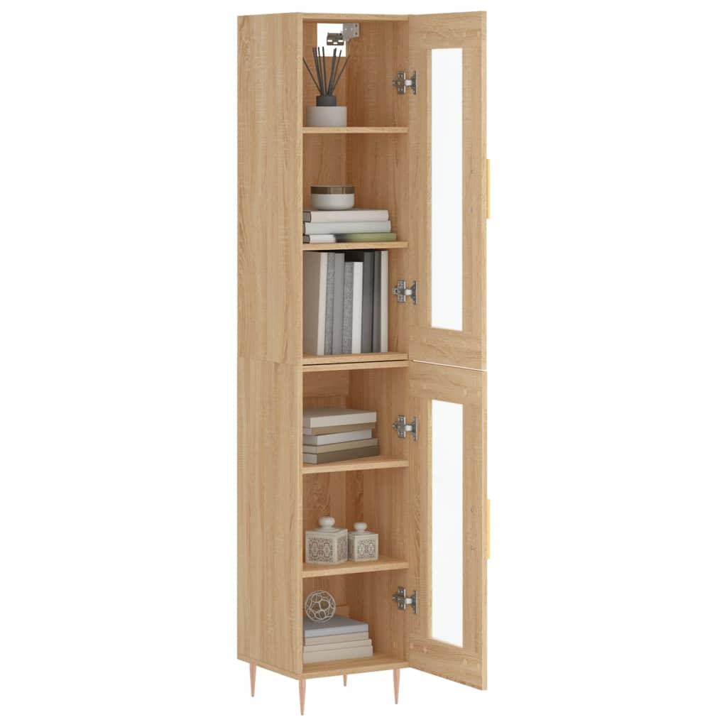 vidaXL Hoge kast 34,5x34x180 cm bewerkt hout sonoma eikenkleurig