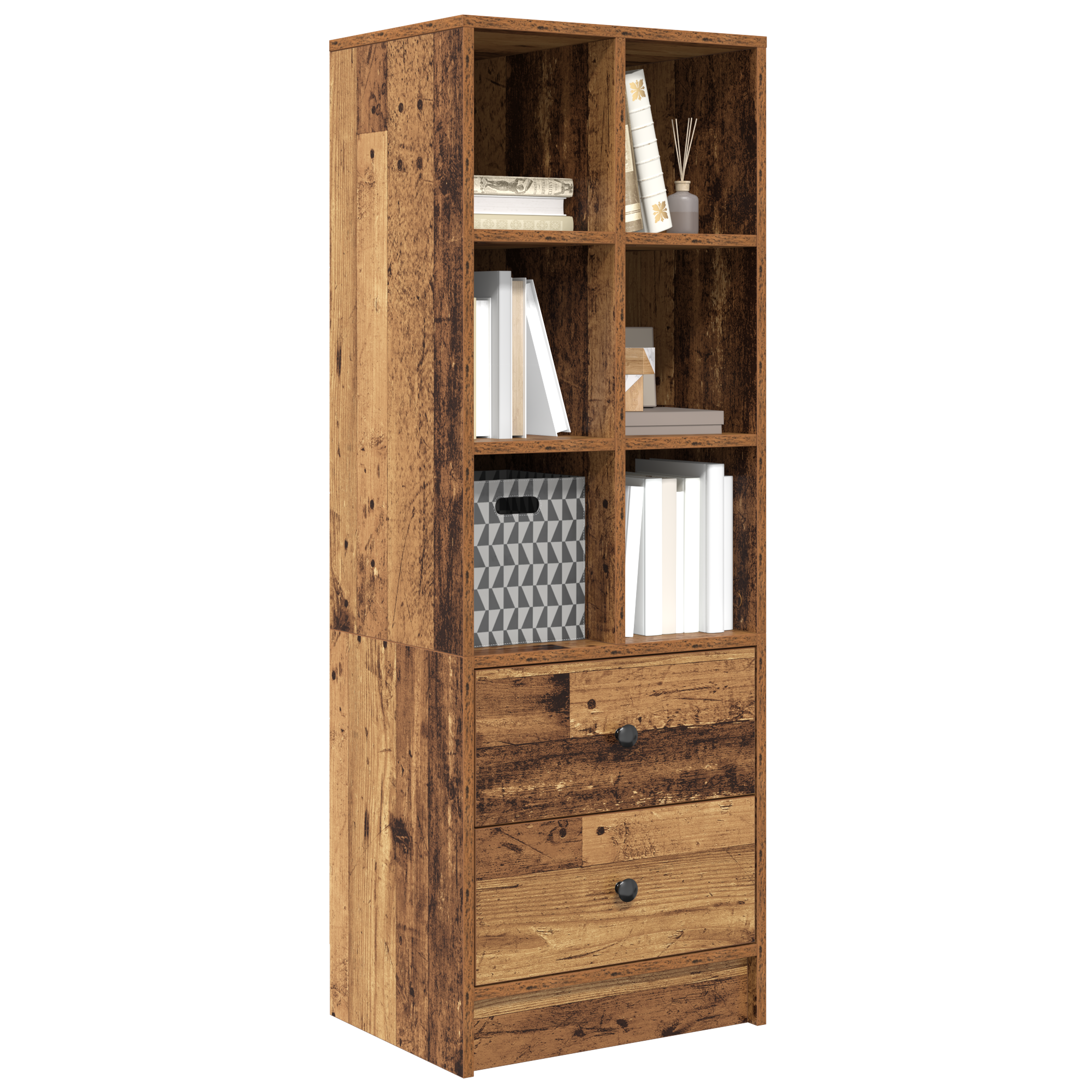 vidaXL Highboard met lade Oud hout 45.5 x 34 x 127 cm Bewerkt hout