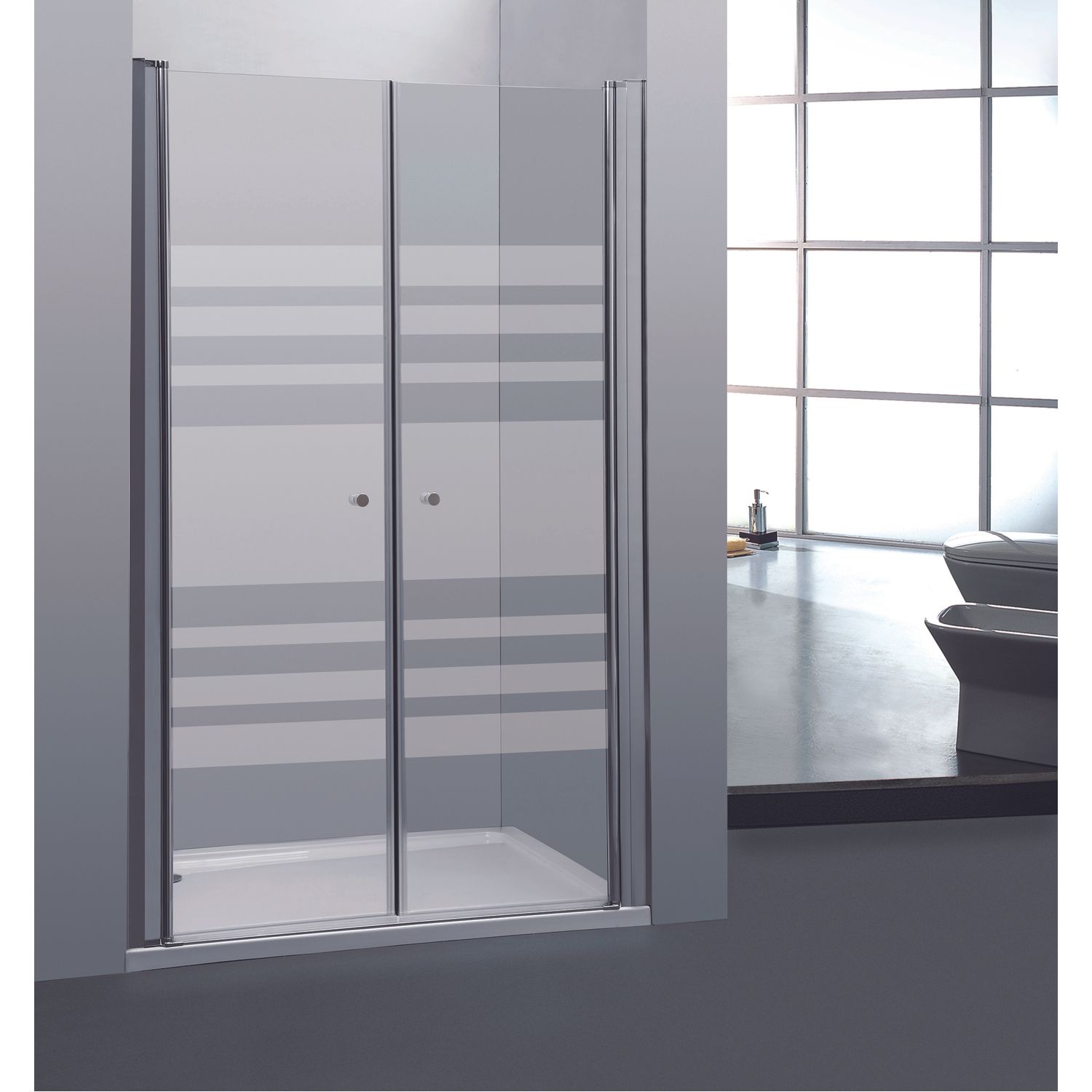 Allibert 2 Zwaaideuren Priva 90x190cm Horizontale Lijnen