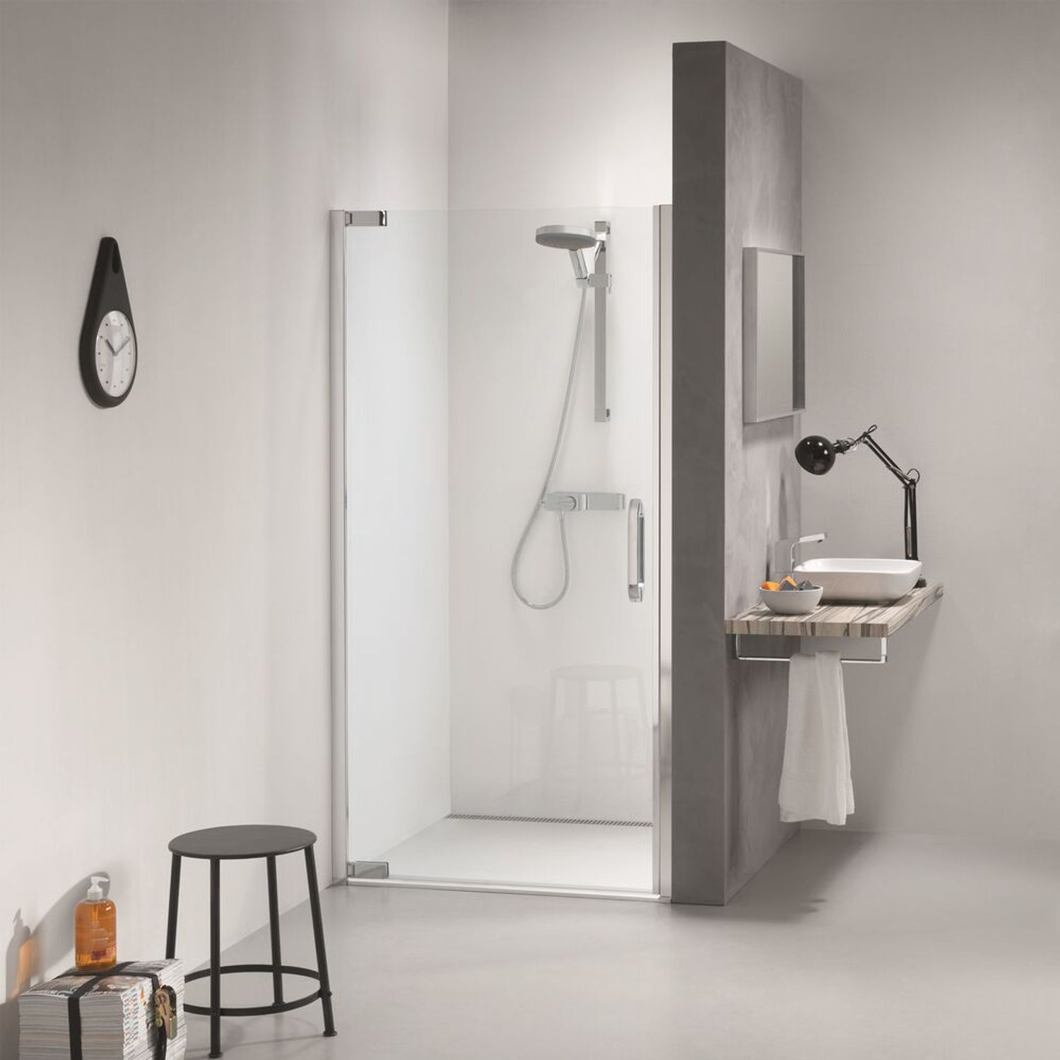 Sealskin Impact Swingdeur 900mm Voor Plaatsing Tussen 2 Muren Chroom/zilver Hoogglans | 8mm Helder Veiligheidsglas