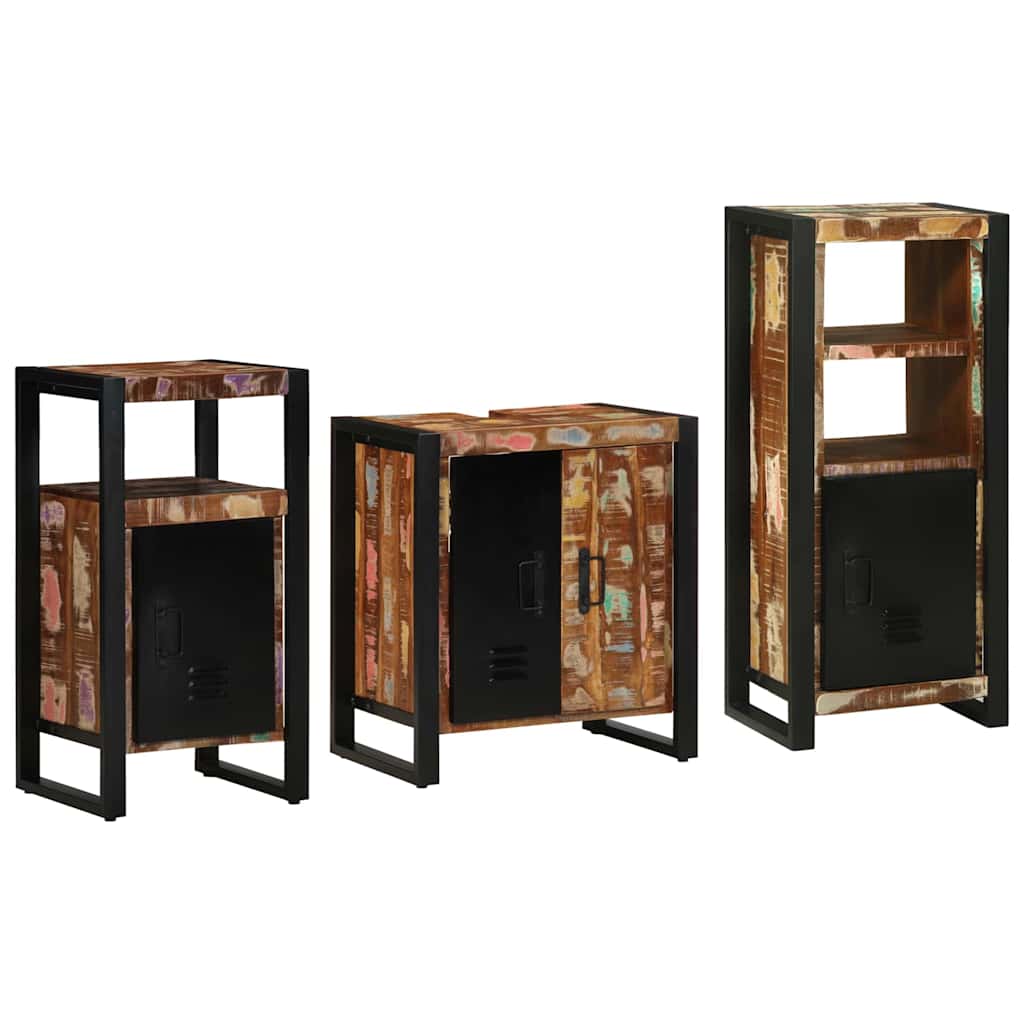 vidaXL Badkamermeubelset met plank 3 pcs Multikleur 55 x 35 x 60 cm