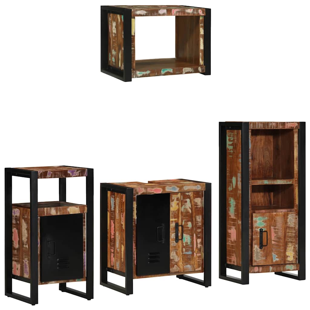 vidaXL Badkamermeubelset met plank 4 pcs Multikleur 55 x 35 x 60 cm