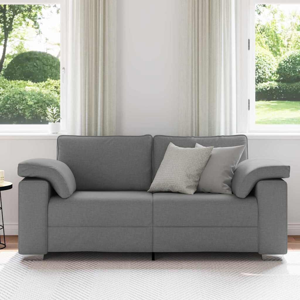 vidaXL Donkergrijze Loveseat Sofa, 140 cm van Stof