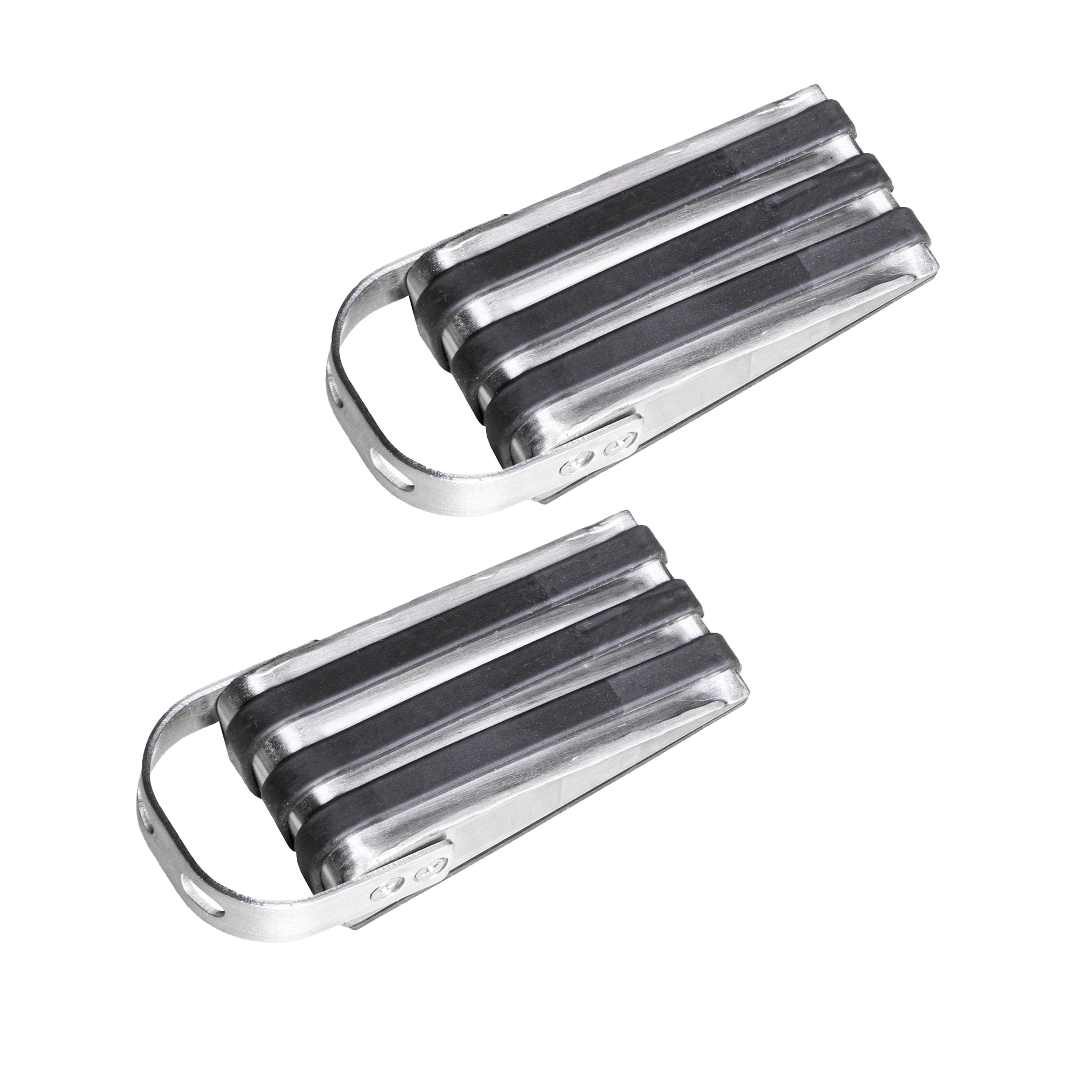 HI Deurstopper - 2x stuks - rubber - RVS - 13 x 5 x 4 cm - antislip -