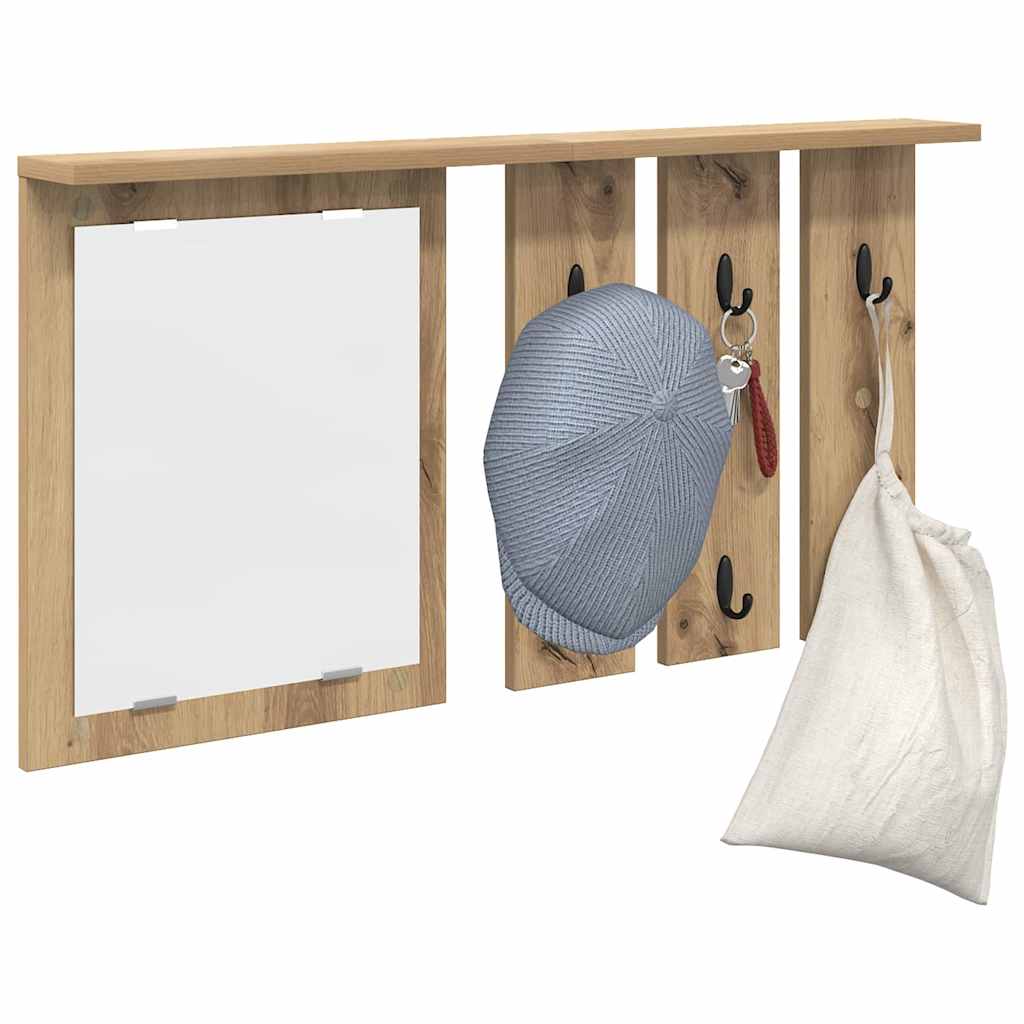 vidaXL Wandgemonteerde kapstok artisanaal eikenkleurig 85 x 10 x 45 cm