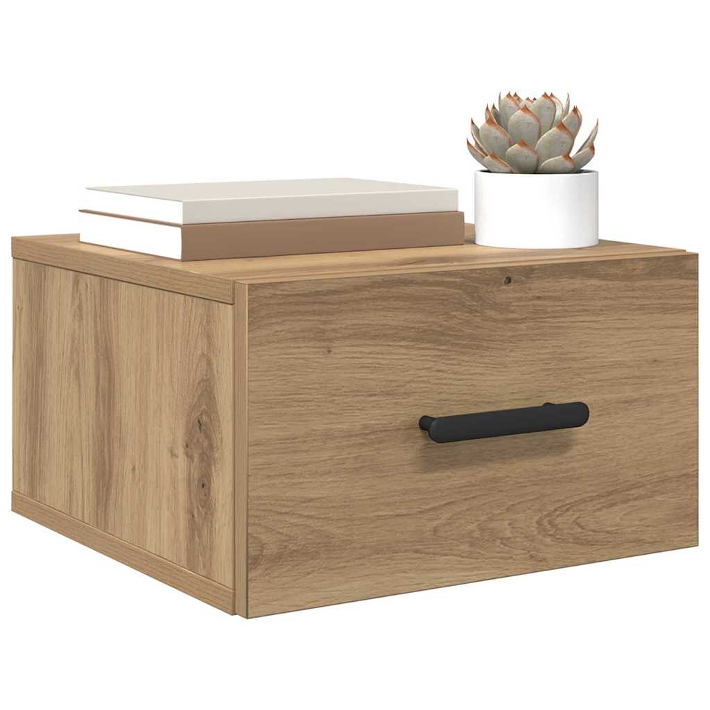 vidaXL Nachtkastje 2 pcs artisanaal eikenkleurig 35 x 35 x 20 cm