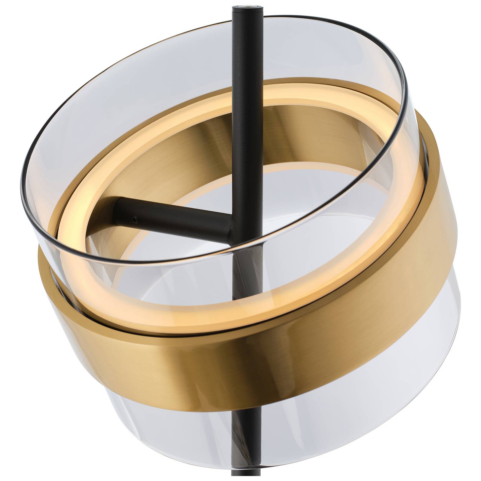 Brilliant LED vloerlamp Inside, messingkleurig/rookgrijs, hoogte 146 cm