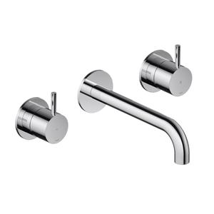 Hotbath Cobber CB105TEXT18 afbouwdeel inbouw wastafelkraan 3-gats met 18cm uitloop chroom