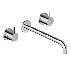 Hotbath Cobber CB105TEXT25 afbouwdeel inbouw wastafelkraan 3-gats met 25cm uitloop chroom