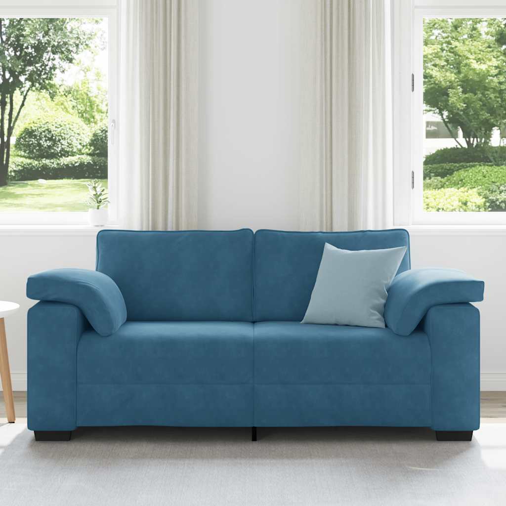 vidaXL Loveseat Sofa Blauw 140 cm Fluweel