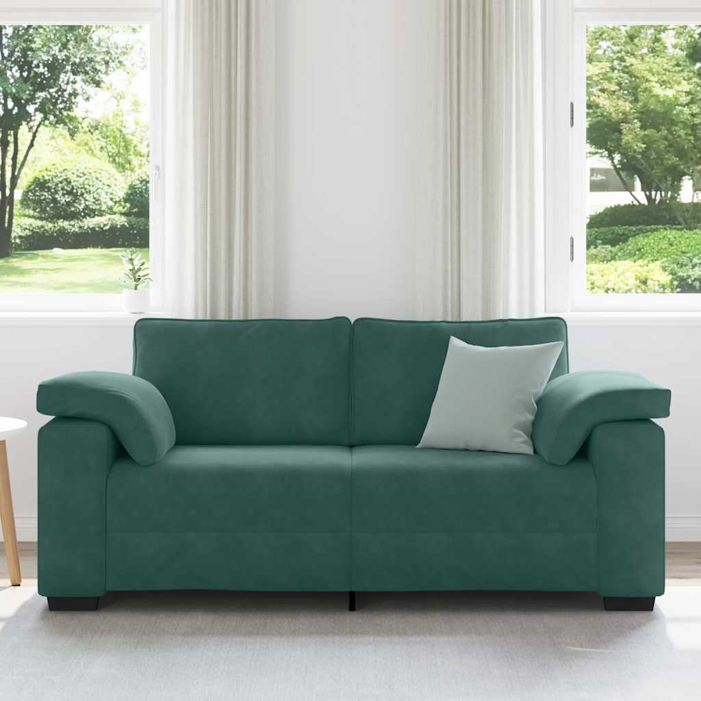 vidaXL Loveseat Sofa Donkergroen 140 cm Fluweel