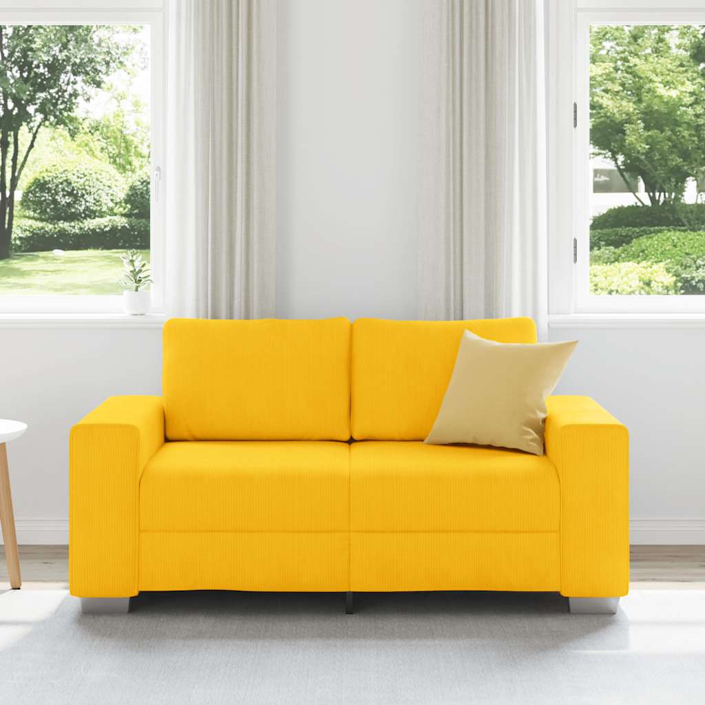 vidaXL Loveseat Sofa Lichtgeel 120 cm Corduroy Stof