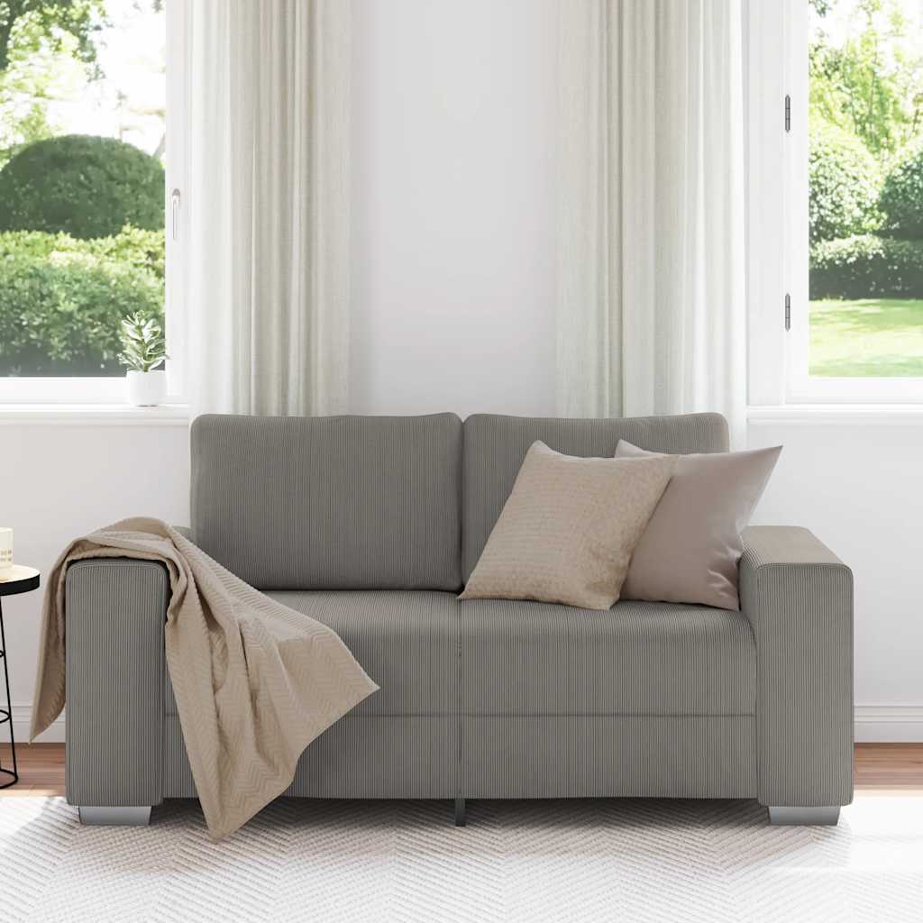 vidaXL Loveseat Sofa Lichtgrijs 120 cm Corduroy Stof