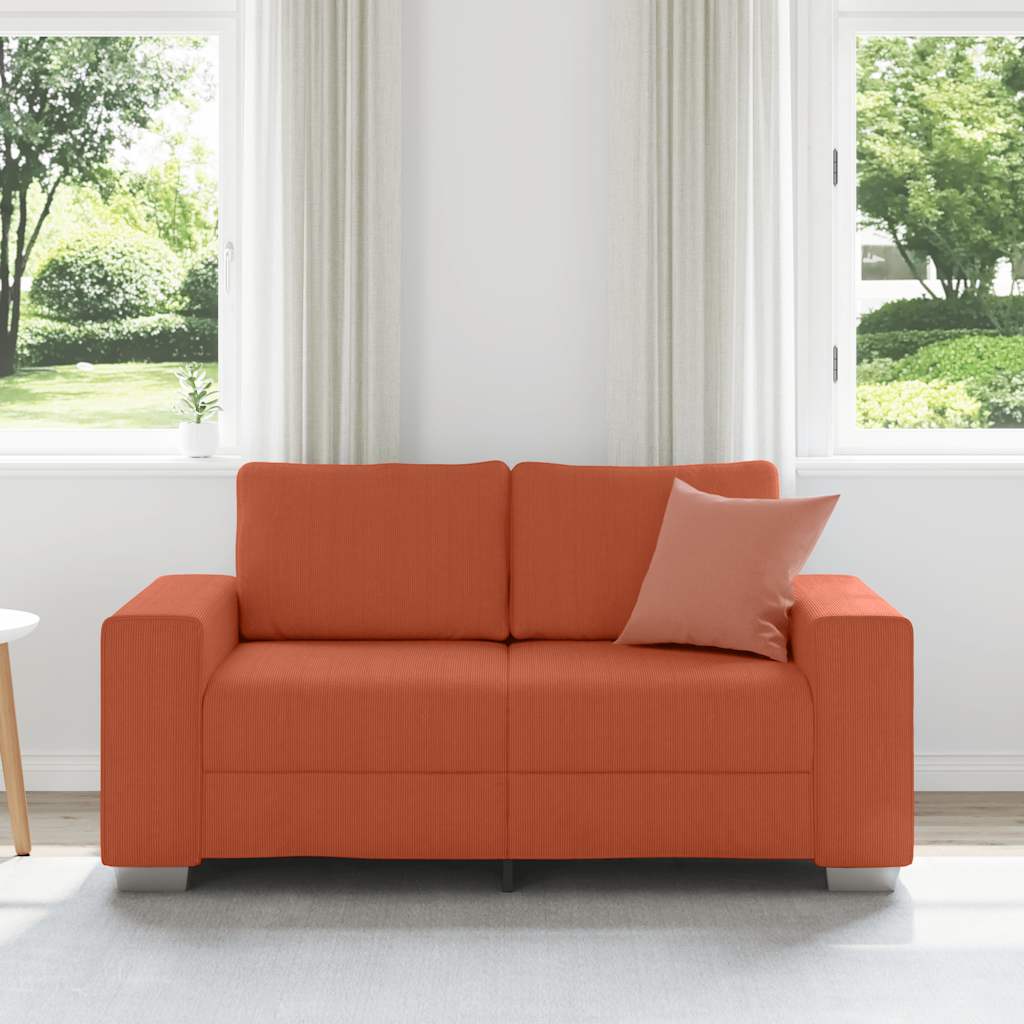 vidaXL Loveseat Sofa Rood Oranje 120 cm Corduroy Stof