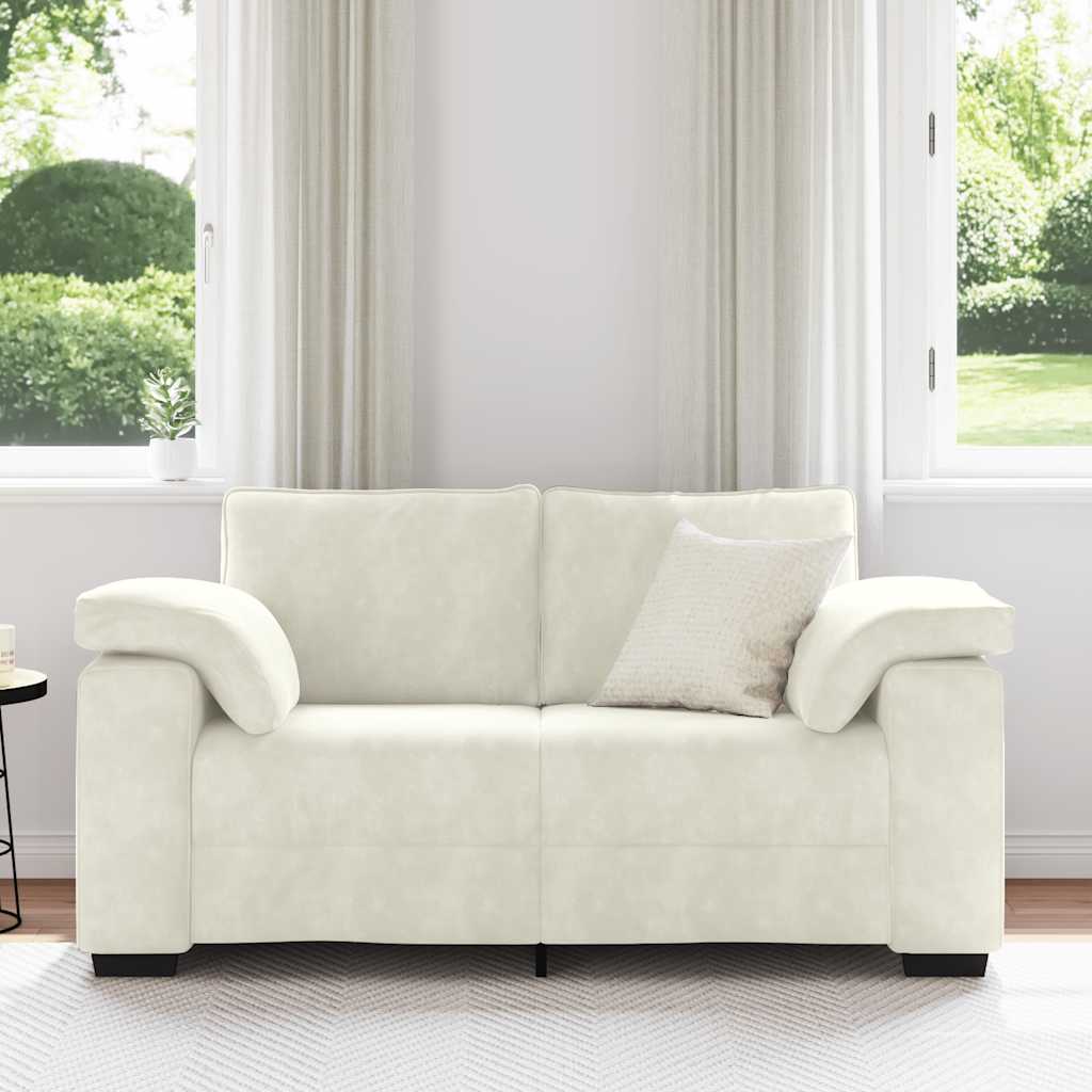 vidaXL Loveseat Sofa Crème 120 cm Fluweel