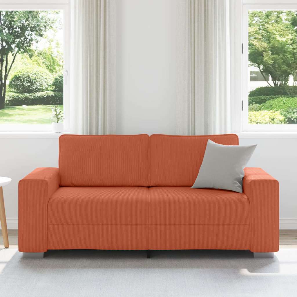 vidaXL Loveseat Sofa Rood Oranje 140 cm Corduroy Stof