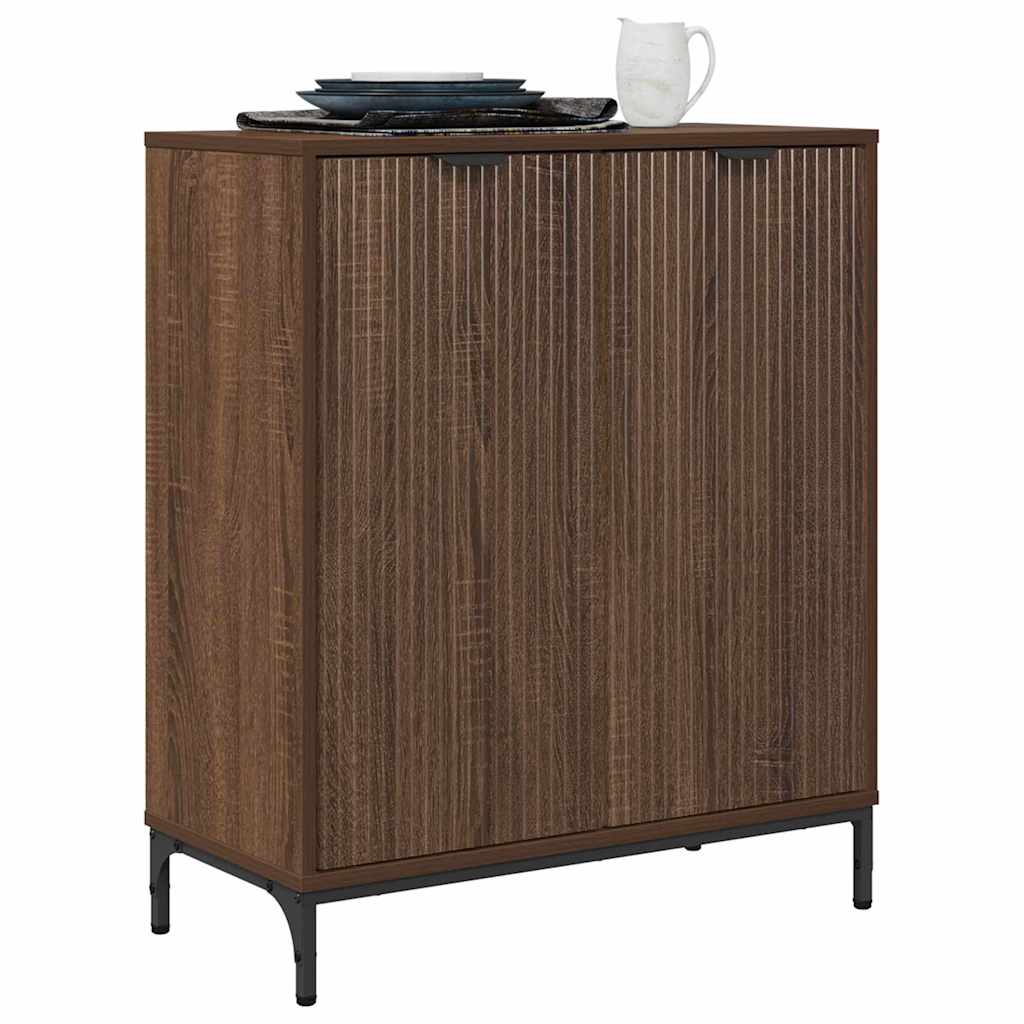 vidaXL Dressoir bruin eikenkleur 69.5 x 33 x 82 cm Bewerkt hout