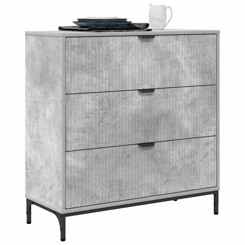 vidaXL Dressoir met lade Betongrijs 79.5 x 33 x 82 cm Bewerkt hout