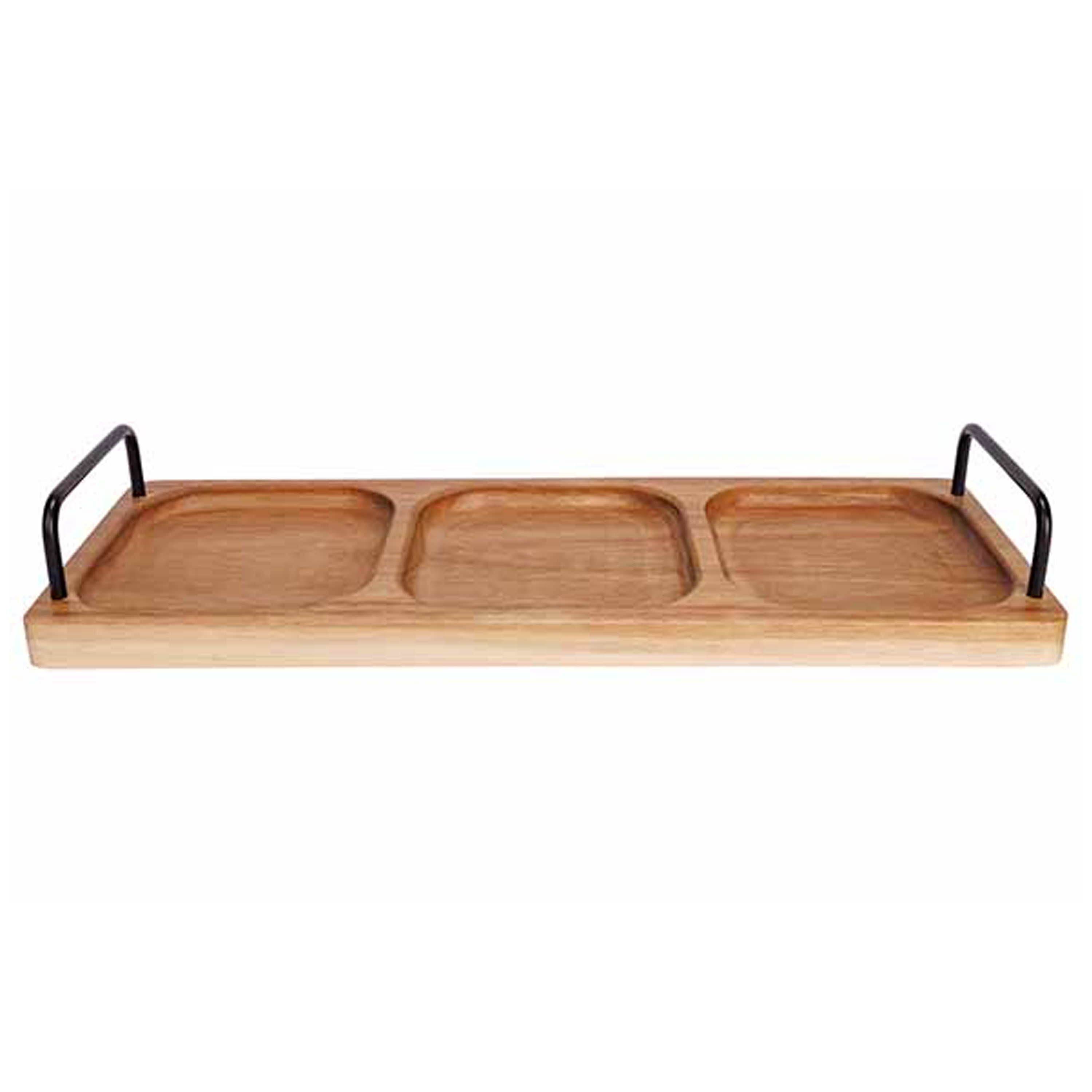 Cosy & Trendy Serveerplank - acacia hout - 3-vaks - x 14 cm - high tea/borrel - serveren -