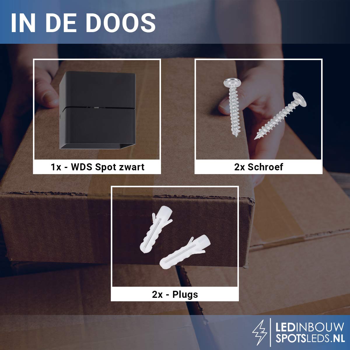 Led wandlamp - up&down - dimbaar - 5 watt - 475 lumen - zwart - 2700k