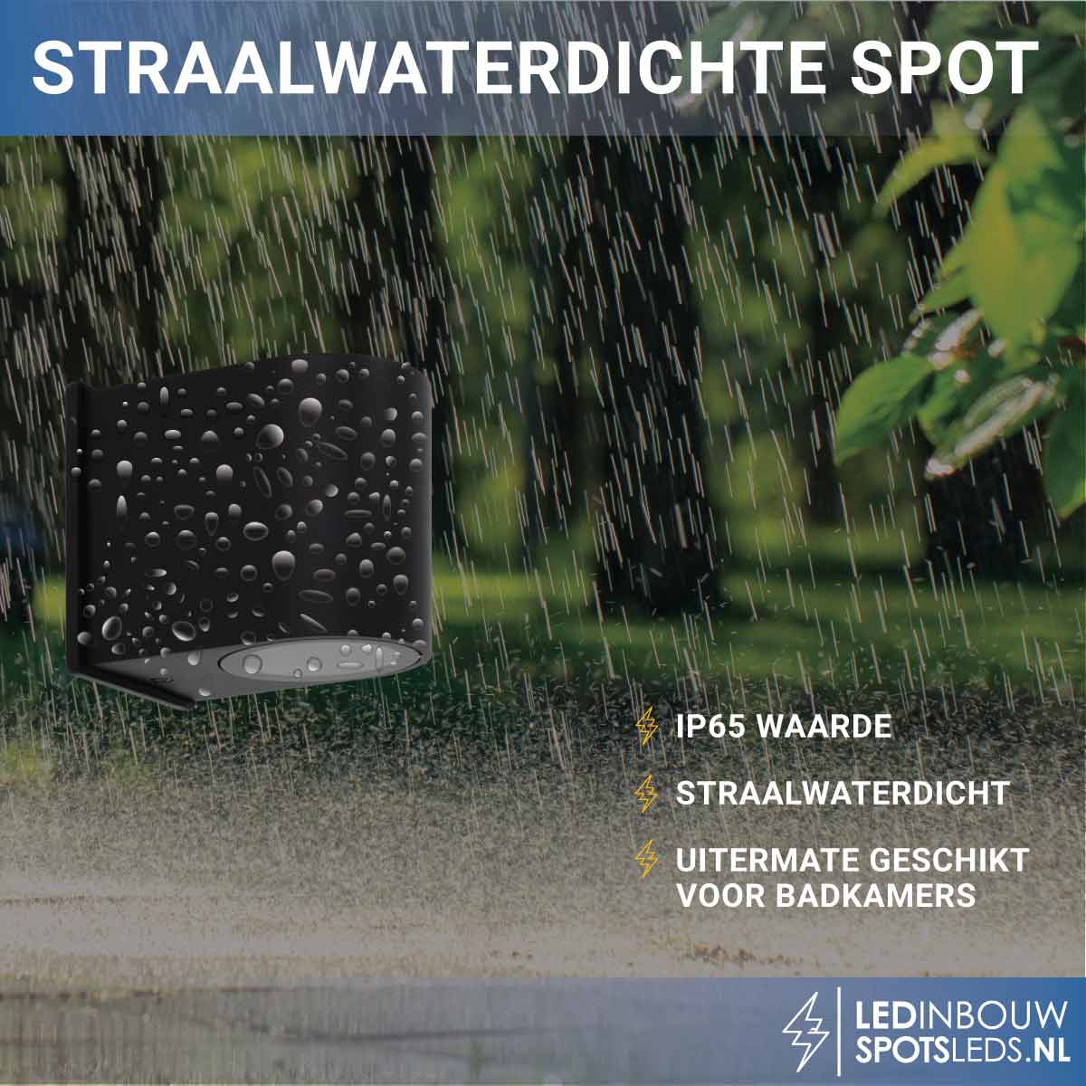 Led wandlamp Philips gu10 - down - dimbaar- zwart - 3000k