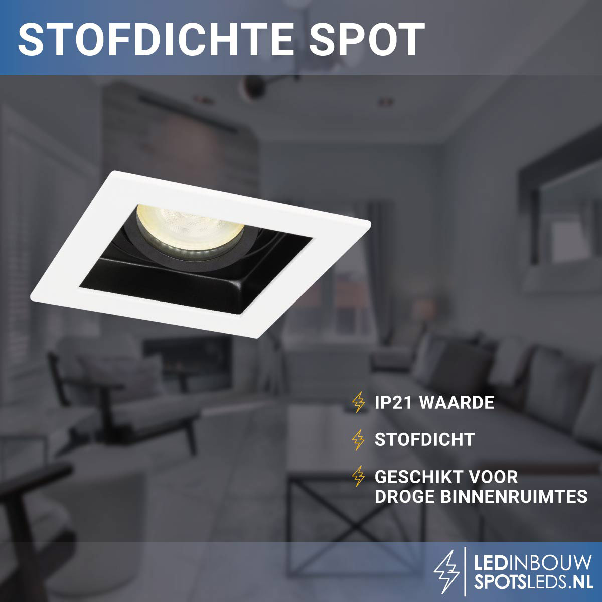 Inbouwspot Sao Paulo en gu10 Philips Hue white&ambiance -wit - vierkant