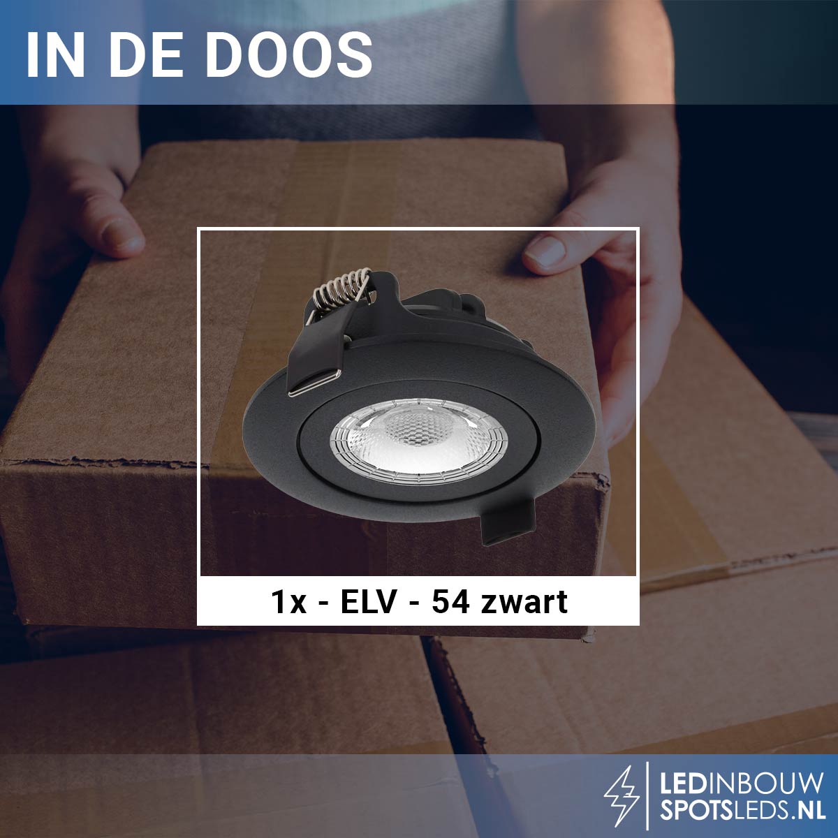 Design inbouwspot dimbaar - 230 volt 5 watt- 600 lumen- zwart - 3000k - IP65
