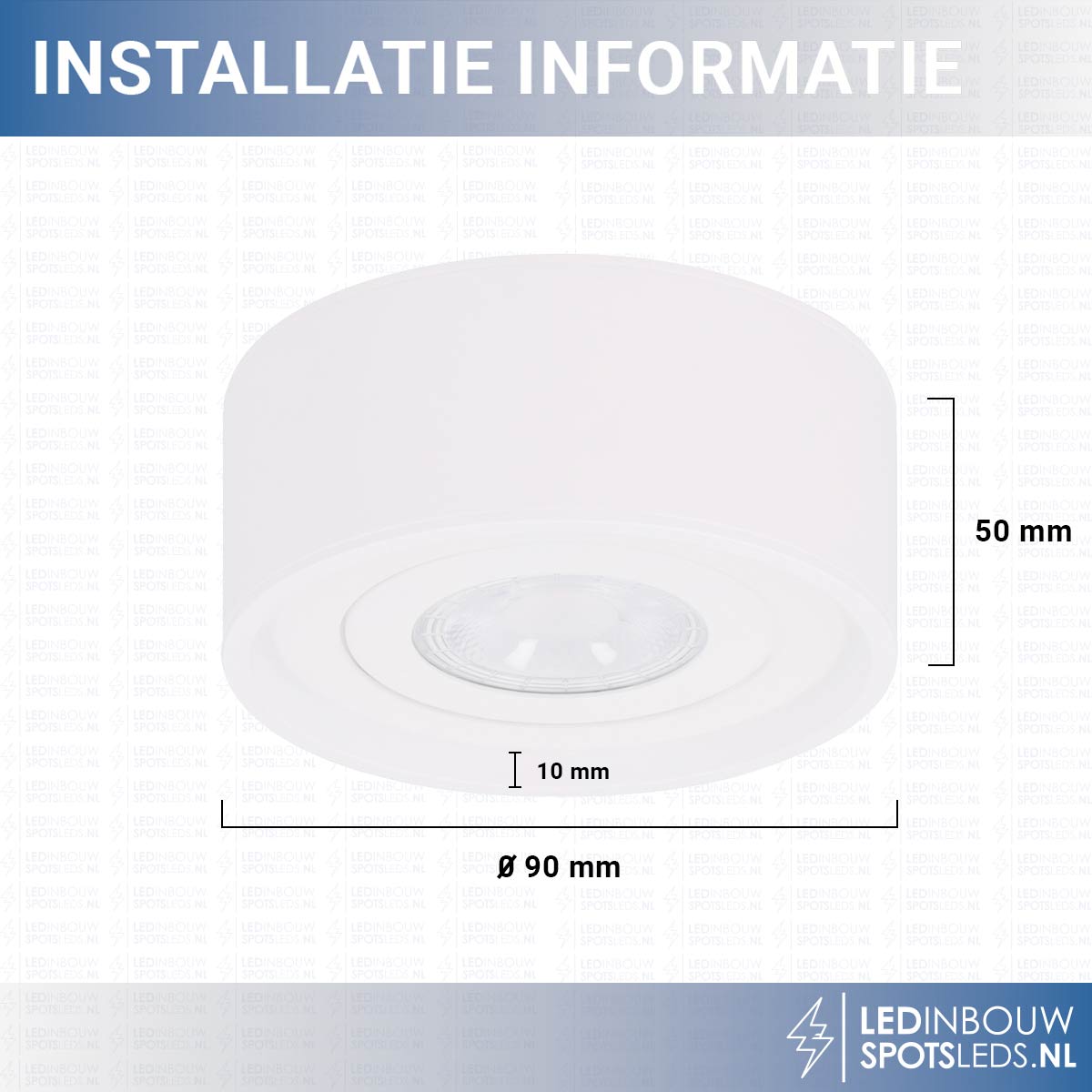 Led opbouwspot kantelbaar - dimbaar 230 volt 5 watt 570 lumen wit 2700k
