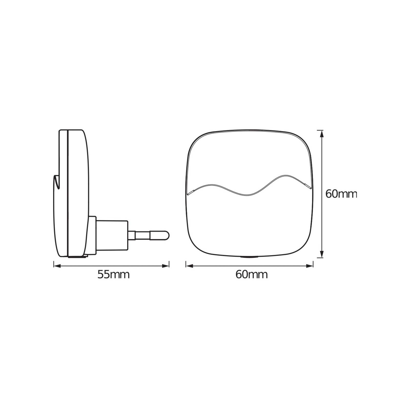 Osram LED-stopcontactnachtlampje LUNETTA WAVE, wit, sensor