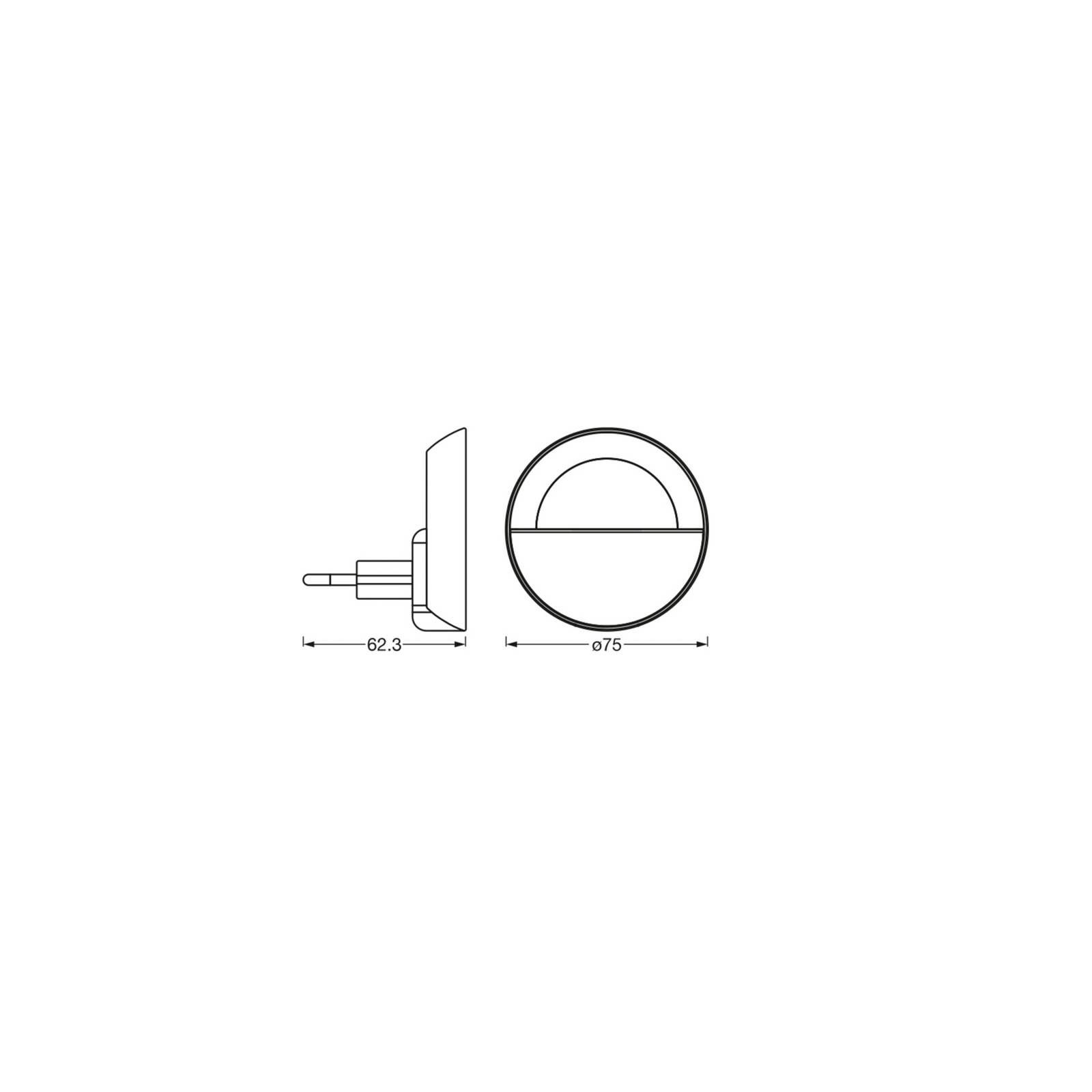 Osram LED-stopcontactnachtlampje LUNETTA SUNSET, wit Touchdim