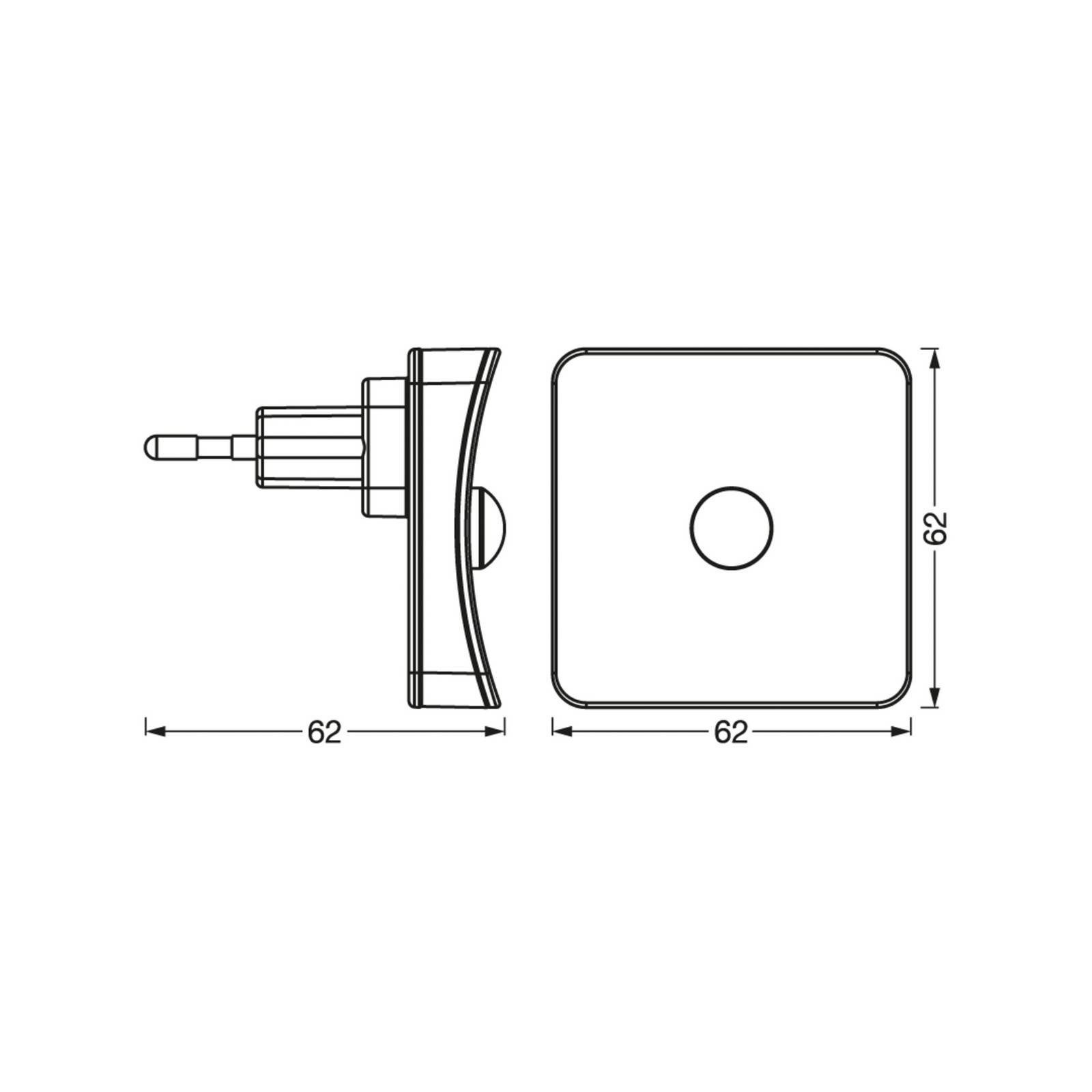 Osram LED-stopcontactnachtlampje LUNETTA SQUARE, sensor RGB