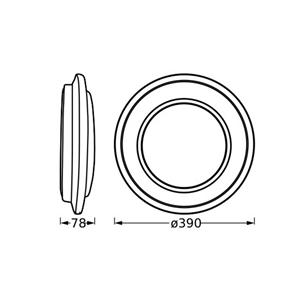 OSRAM LED-Deckenleuchte ORBIS BERLIN, silber, &Oslash; 39 cm Metall