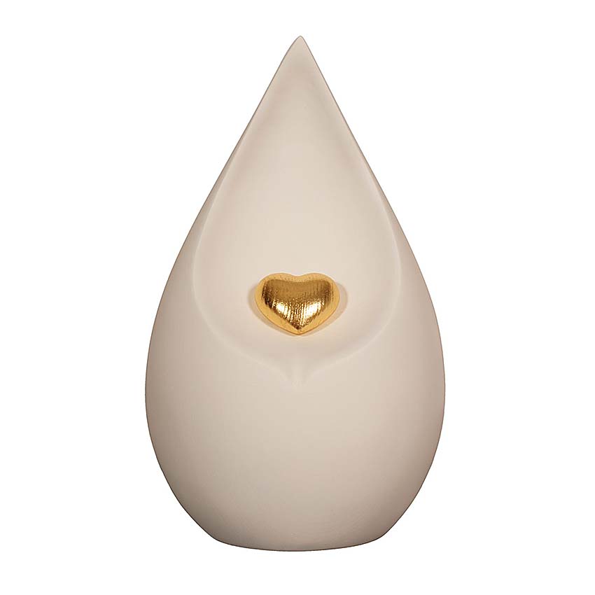 Urnwebshop Grote Traan Urn, Gouden Hart, Naturel Esdoornhout (4 liter)
