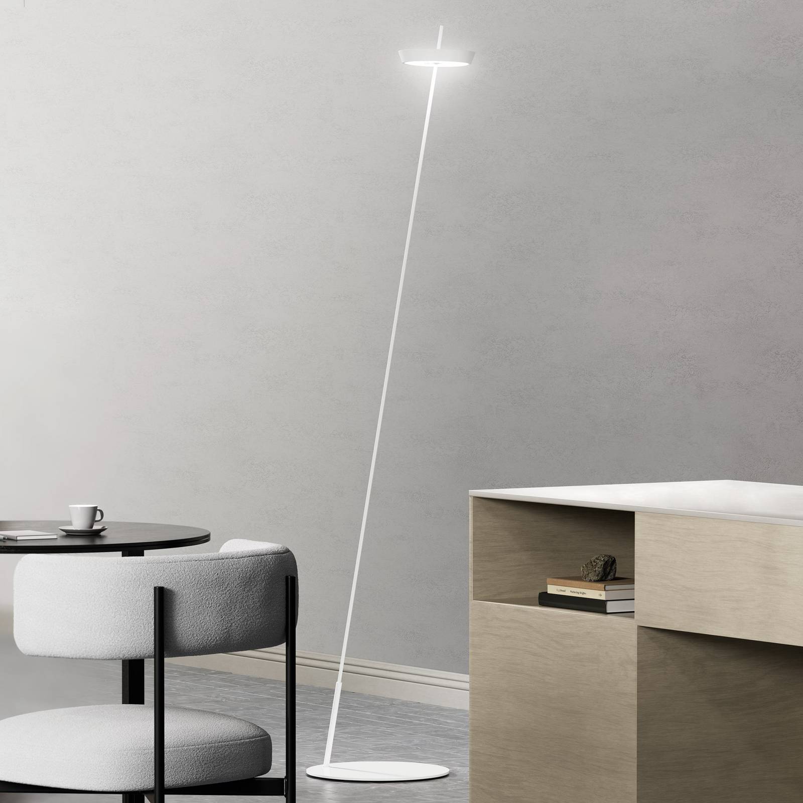 Sigor LED vloerlamp Mahina, wit, hoogte 130 cm, metaal, CCT