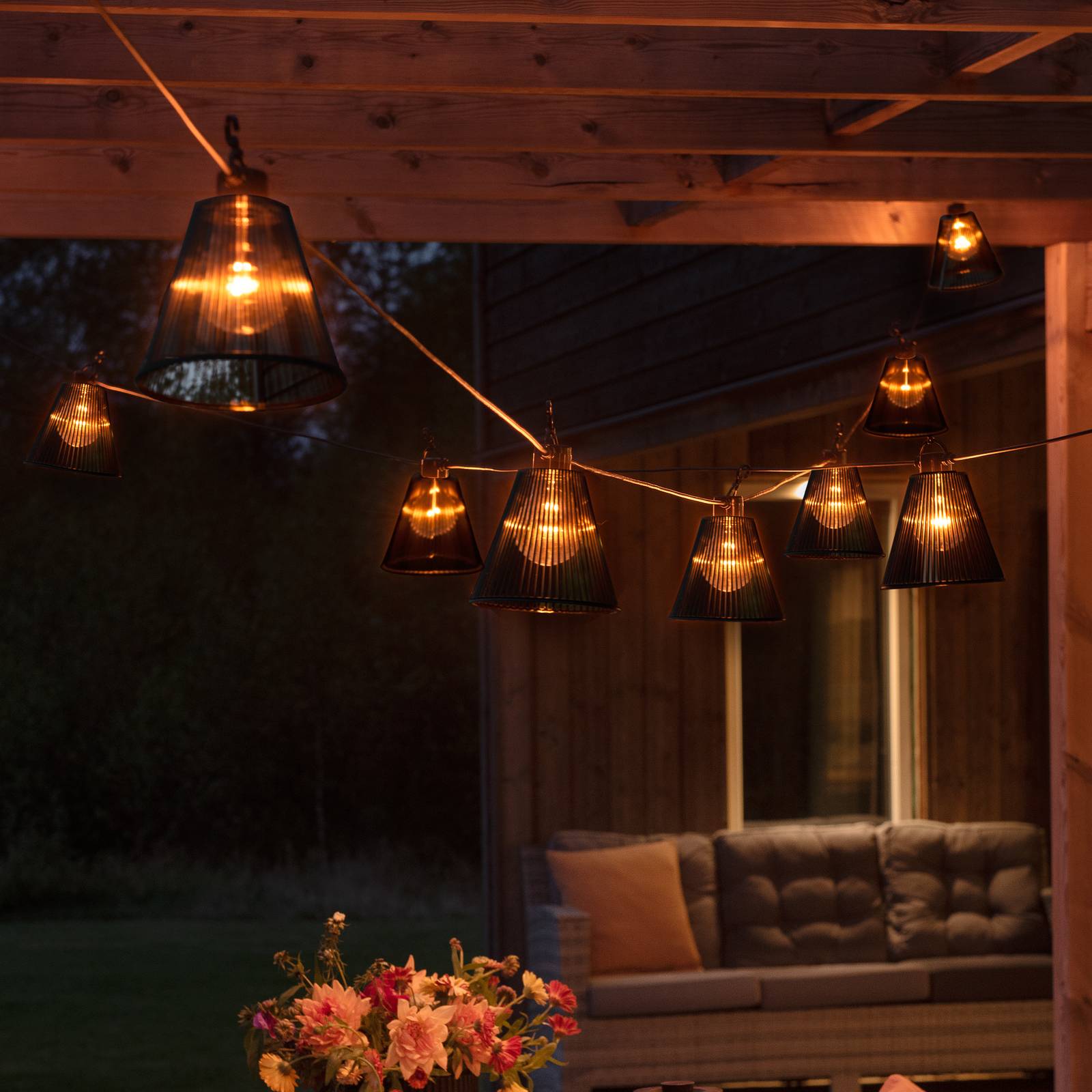 Konstsmide Lichtketting Biergarten basis set, kappen zwart