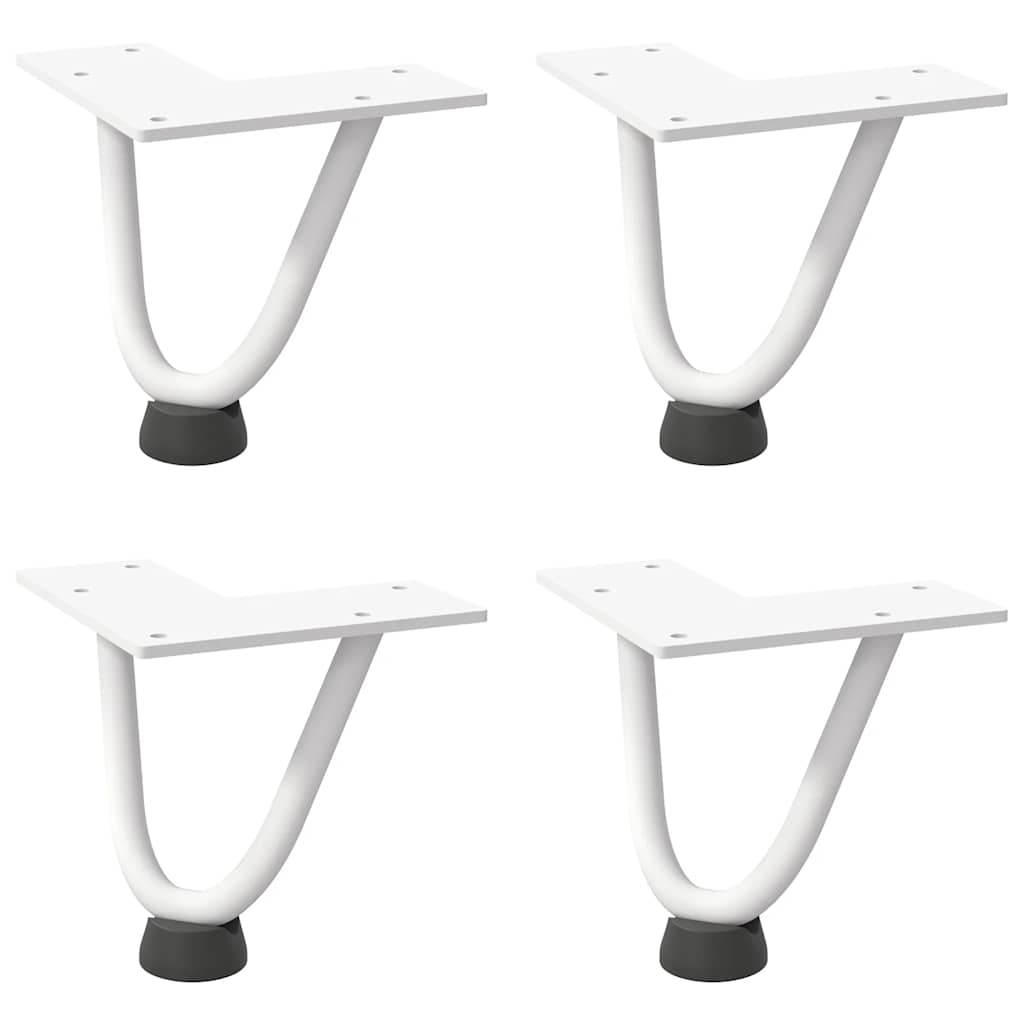 vidaXL Haarnadelpoten voor Salontafel 4 st 10 cm massief staal wit